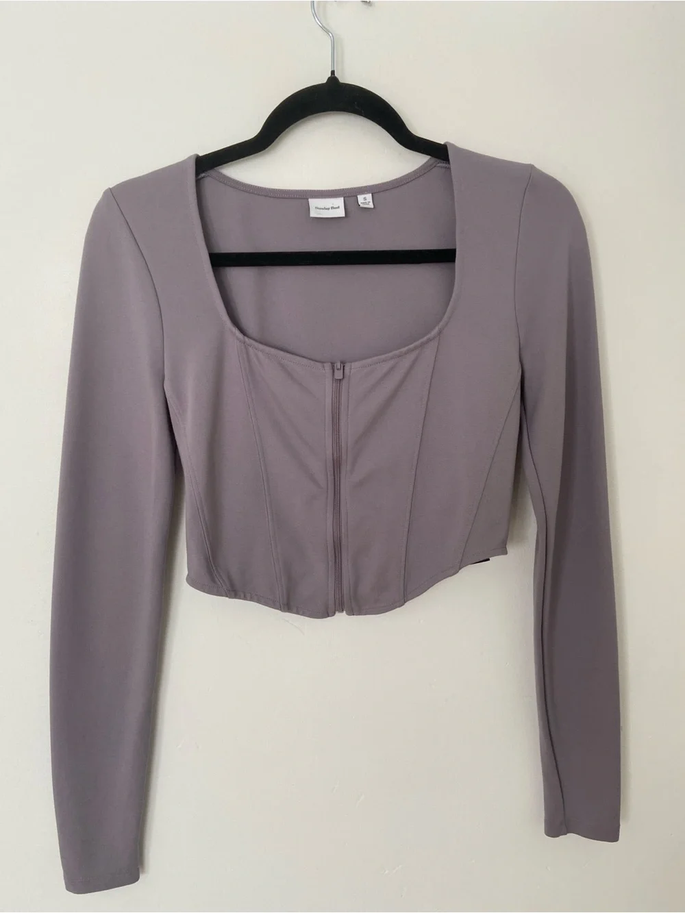Aritzia Sunday Best Maverick Bustier Long Sleeve in Purple size Small - Picture 2 of 8